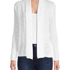 Ann Taylor Petite White Open Front Cardigan